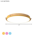 Macaron-Style Acrylic Circular Led Flush Ceiling Light - Stylish Lamp For Kid’s Bedroom And Hallways