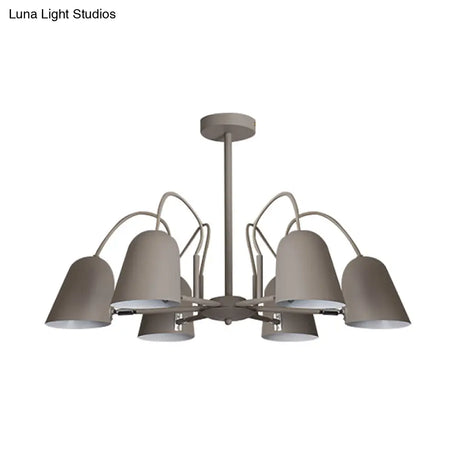 Macaron Style Candy-Colored Chandelier - Foyer Kindergarten Pendant Light With 6 Metal Lights
