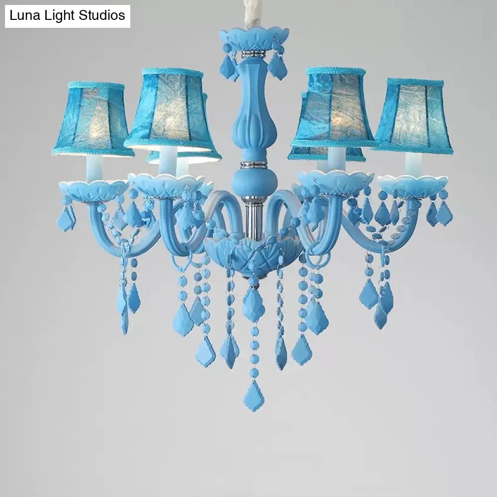 Macaron Style Crystal Deco Glass Hanging Light For Kindergarten