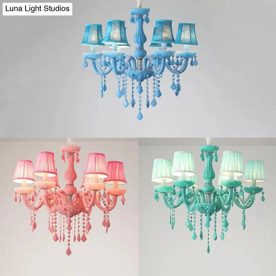 Macaron Style Crystal Deco Glass Hanging Light For Kindergarten