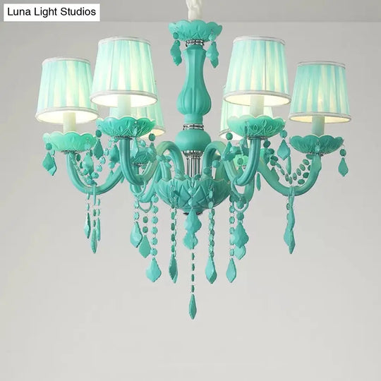 Macaron Style Crystal Deco Glass Hanging Light For Kindergarten
