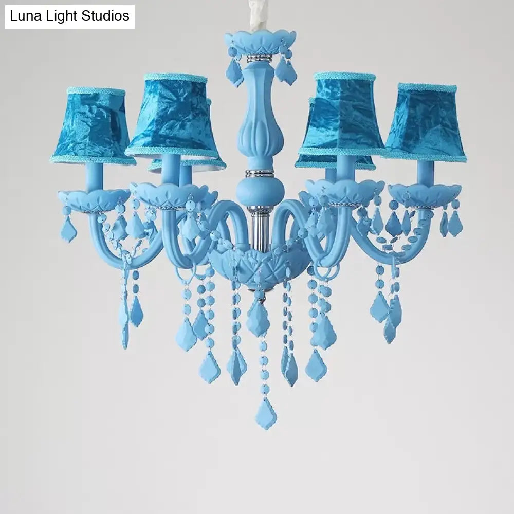 Macaron Style Crystal Deco Glass Hanging Light For Kindergarten