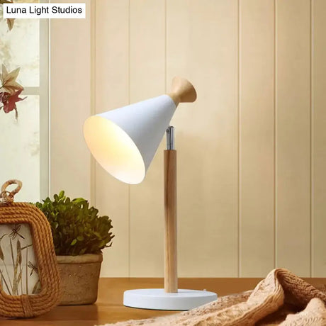 Macaron Style Desk Light: Candy Colored Metal Cone Light For Dorm With 1 Study-Light
