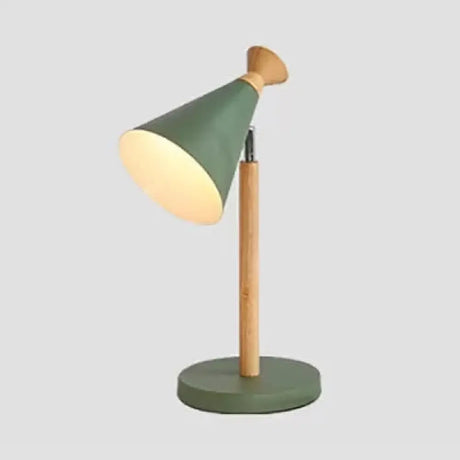 Macaron Style Desk Light: Candy Colored Metal Cone Light For Dorm With 1 Study-Light Green