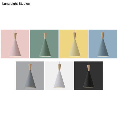 Macaron Style Geometric Pendant Light - Modern Metal Hanging Fixture For Dining Room