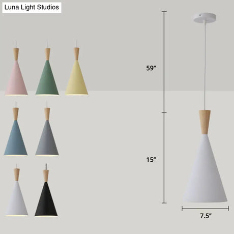 Macaron Style Geometric Pendant Light - Modern Metal Hanging Fixture For Dining Room