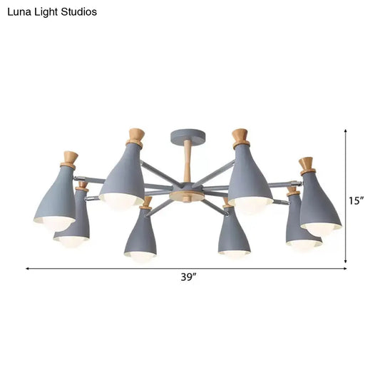 Macaron Style Metal Bottle Chandelier - Ideal For Living Room And Nursery Stylish Hanging Light