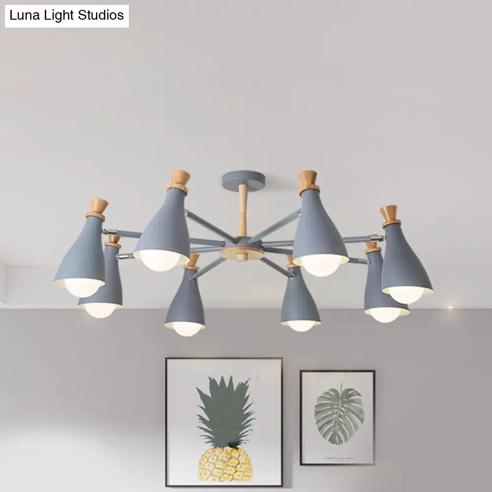 Macaron Style Metal Bottle Chandelier - Ideal For Living Room And Nursery Stylish Hanging Light