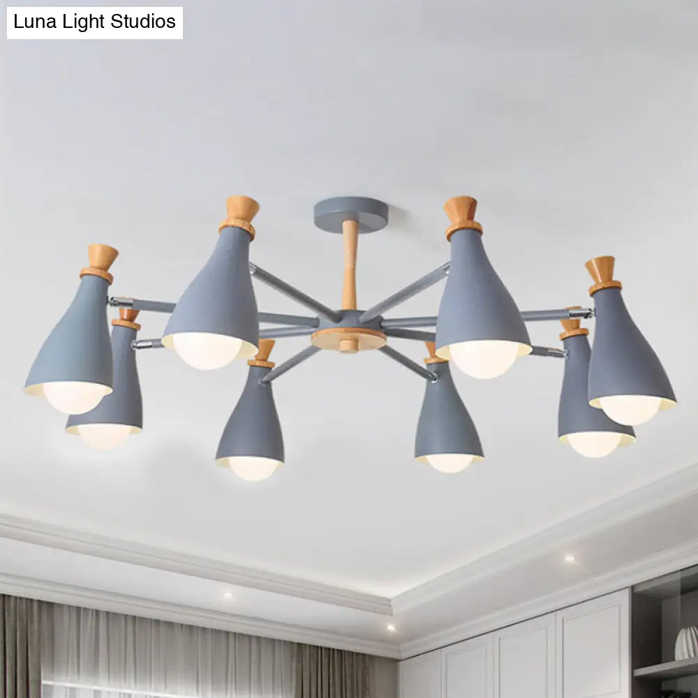 Macaron Style Metal Bottle Chandelier - Ideal For Living Room And Nursery Stylish Hanging Light