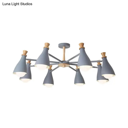 Macaron Style Metal Bottle Chandelier - Ideal For Living Room And Nursery Stylish Hanging Light
