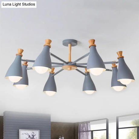 Macaron Style Metal Bottle Chandelier - Ideal For Living Room And Nursery Stylish Hanging Light