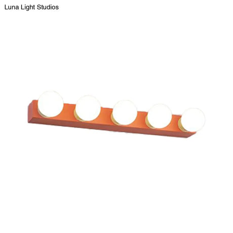 Macaron Style Metallic Vanity Light Fixture - Pink/Yellow 3/4 Lights For Bedroom Wall Lighting