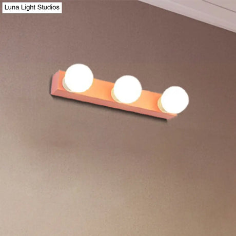 Macaron Style Metallic Vanity Light Fixture - Pink/Yellow 3/4 Lights For Bedroom Wall Lighting
