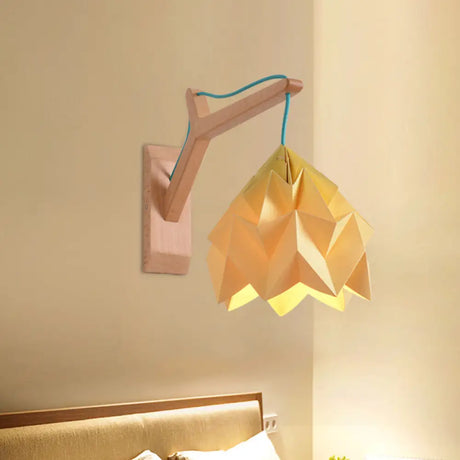 Macaron Wall Mounted Lamp With Domed Shade - Wood Backplate 1 Head White/Pink/Yellow/Blue/Green