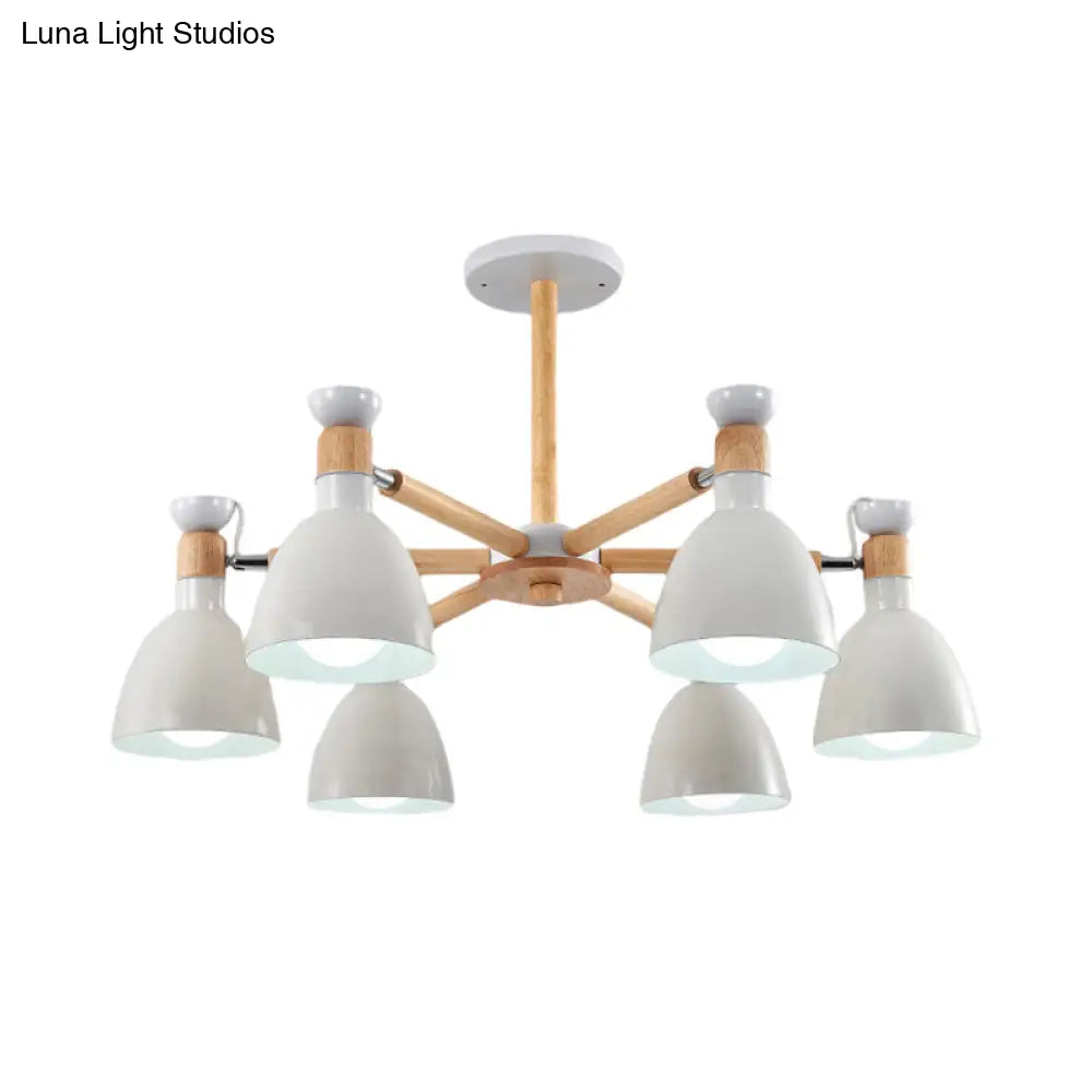 Macaroon Dome Hanging Light Fixture With 6 Bulbs - Elegant Living Room Lamp