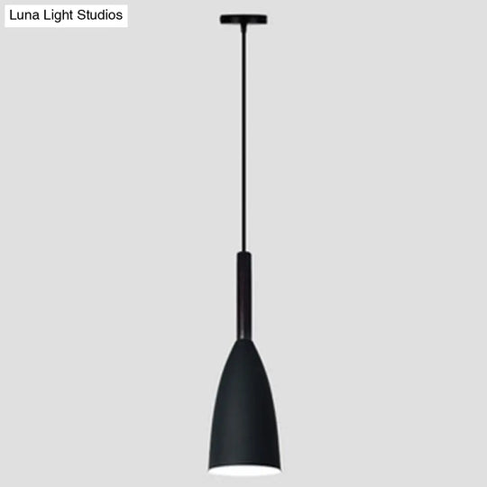 Macaroon Metal Goblet Pendant Lamp: Down Lighting Single Hanging Light For Dining Room Black
