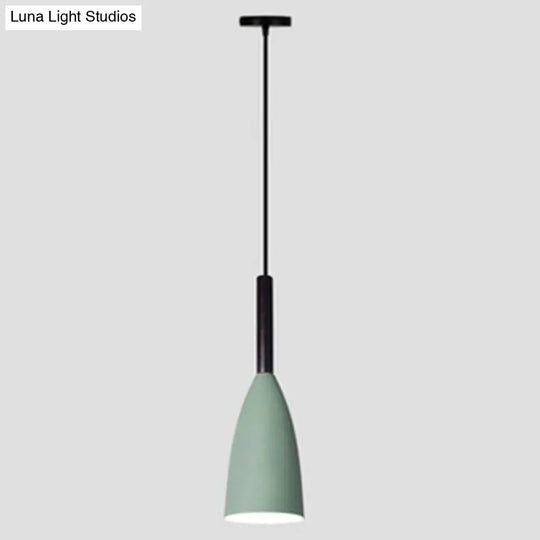 Macaroon Metal Goblet Pendant Lamp: Down Lighting Single Hanging Light For Dining Room Green