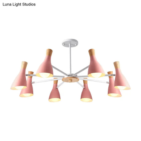 Macron Modern Metal Chandelier - Undertint Suspension Light 8 Bulbs Perfect For Hotel Spaces