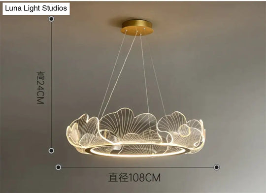 Mancos - Acrylic Leaves Led Modern Chandelier Dia108Cm / Warm White Chandelier