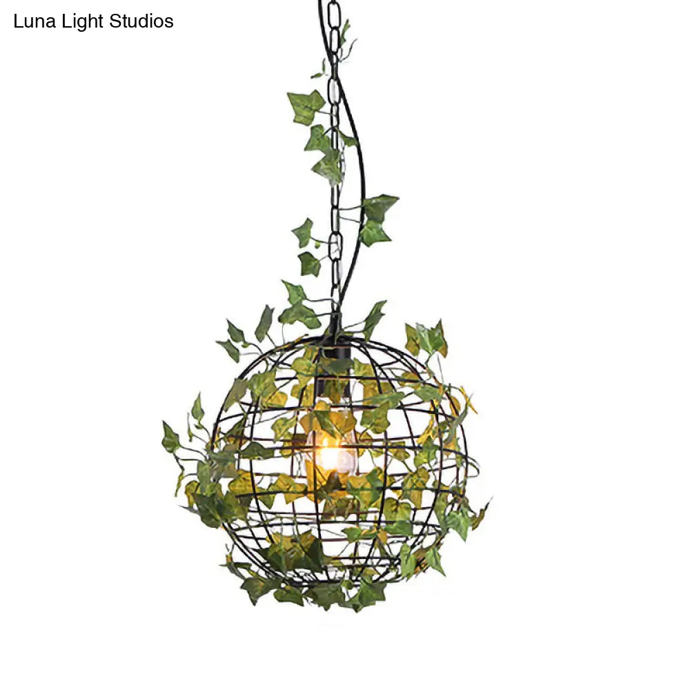 Maple Leaf/Rose/Plant Industrial Pendant Light Bulb - Metal Led Hanging Lamp Kit In