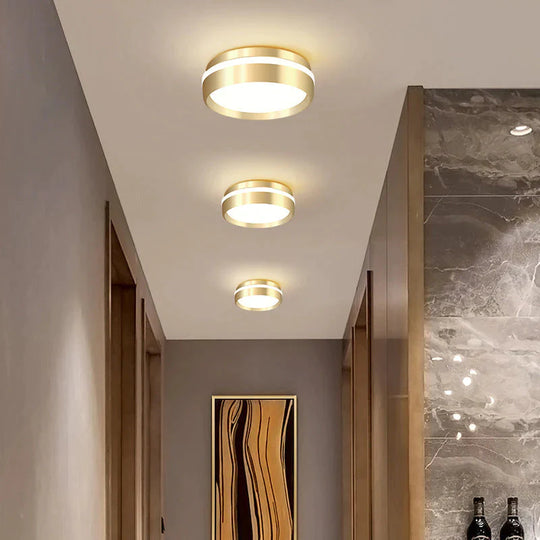 Mara - Moderne minimalistische Gateway-Deckenleuchte, rund, goldfarben, kleine LED