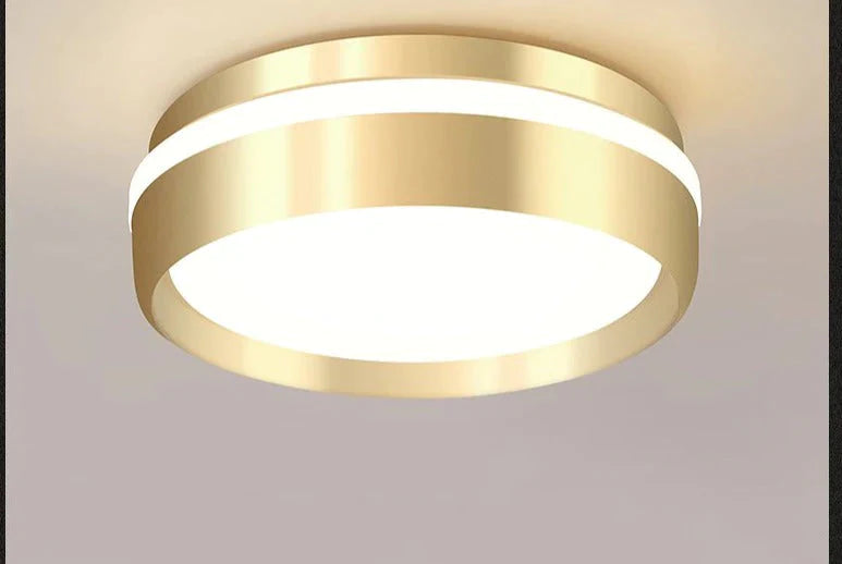 Mara - Moderne minimalistische Gateway-Deckenleuchte, rund, goldfarben, kleine LED