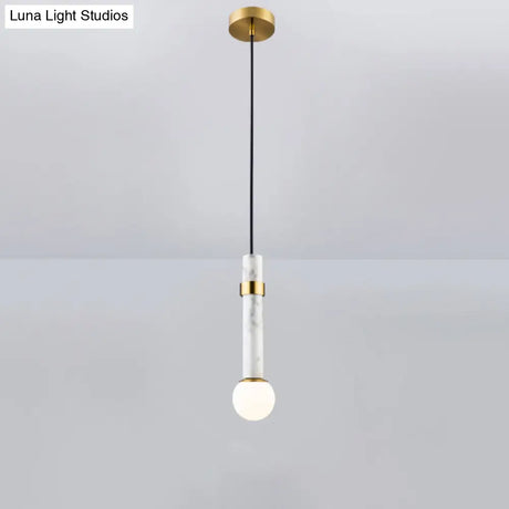 Marble Cylinder Pendant Light - Simple Suspension Fixture