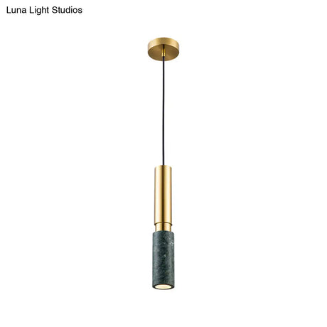 Marble Cylinder Pendant Light - Simple Suspension Fixture