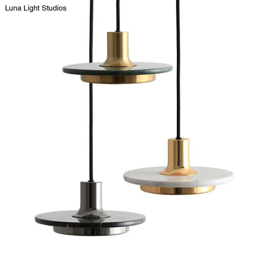 Modern Led Hanging Pendant Lamp With Marble Design- Ideal For Restaurants - 1 Bulb