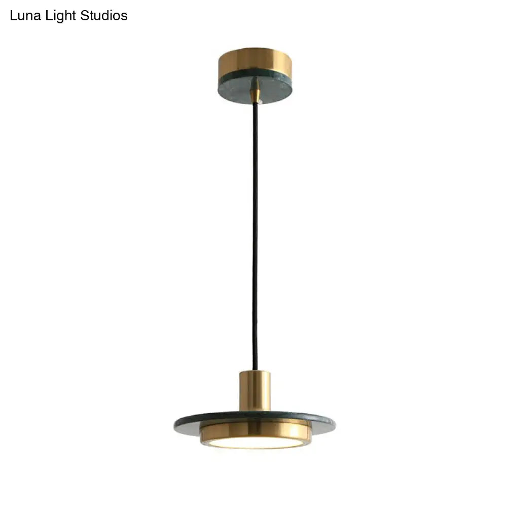 Modern Led Hanging Pendant Lamp With Marble Design- Ideal For Restaurants - 1 Bulb