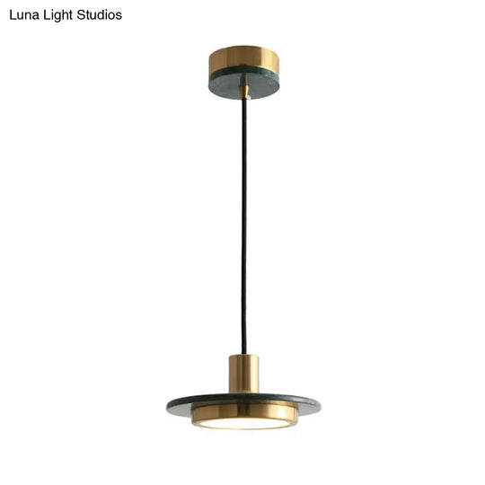 Modern Led Hanging Pendant Lamp With Marble Design- Ideal For Restaurants - 1 Bulb
