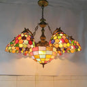 Mediterranean Cut Glass Chandelier With 7 Lights For Living Room Ceiling Multi-Color / Bell