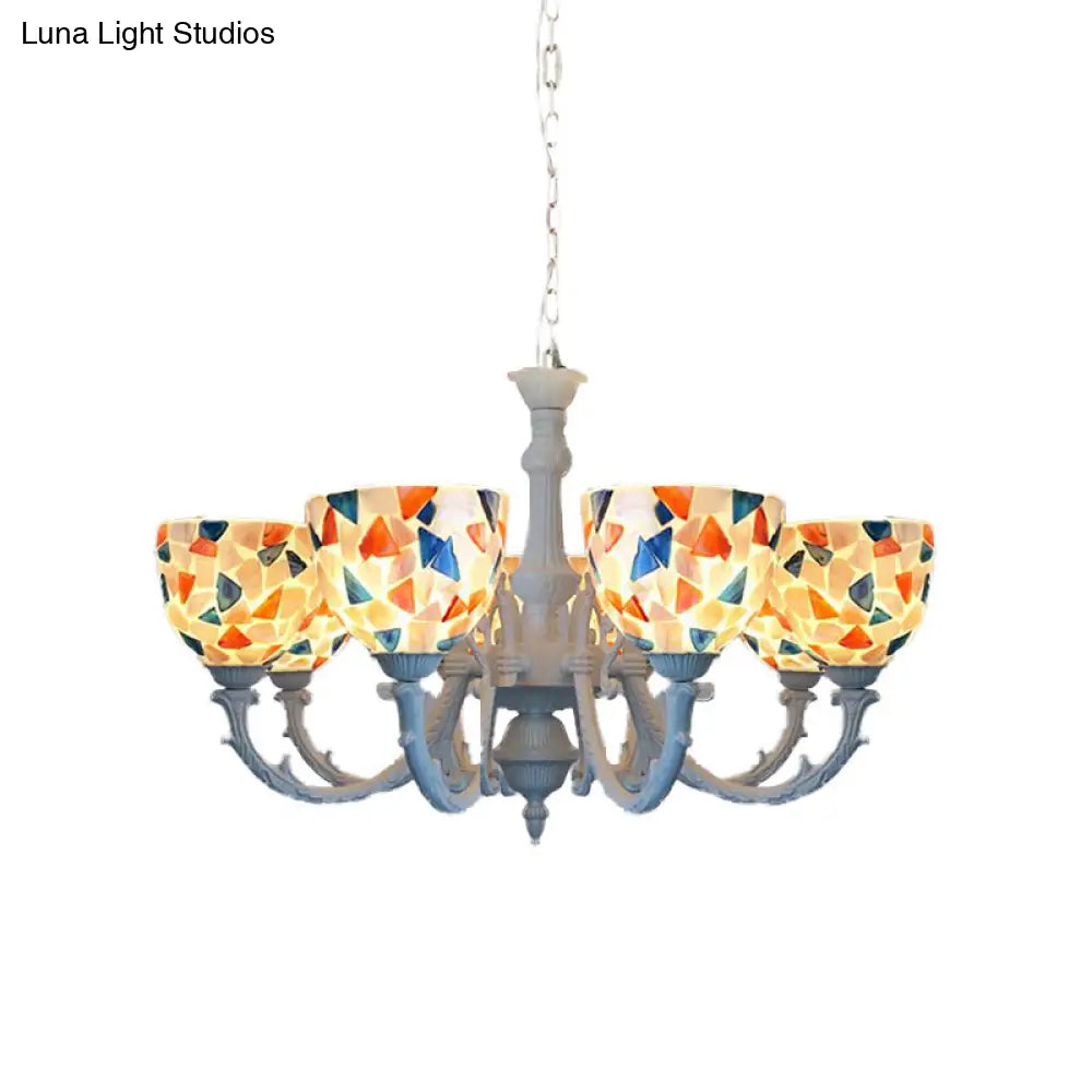 Mediterranean Style Shell Chandelier With 3/5/8 Lights: Perfect For Living Room Décor