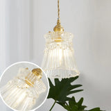 Menkent - Vintage Shaded Pendant Light: 1-Light Clear Glass Hanging Fixture For / L