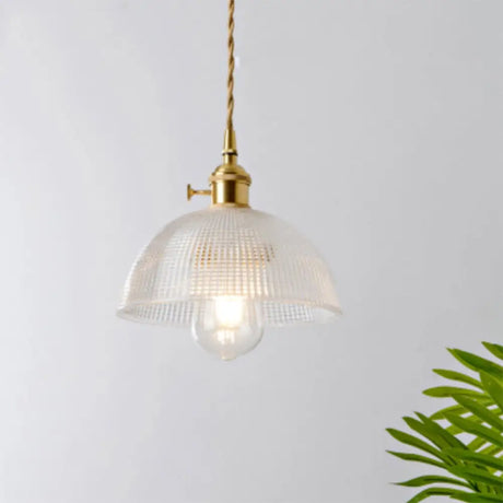 Menkent - Vintage Shaded Pendant Light: 1-Light Clear Glass Hanging Fixture For / M