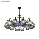 Mermaid Glass Chandelier For Living Room With Clear Hanging Light