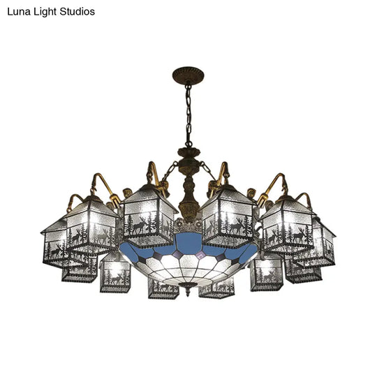 Mermaid Glass Chandelier For Living Room With Clear Hanging Light