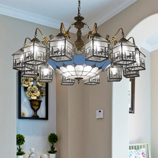 Mermaid Glass Chandelier For Living Room With Clear Hanging Light