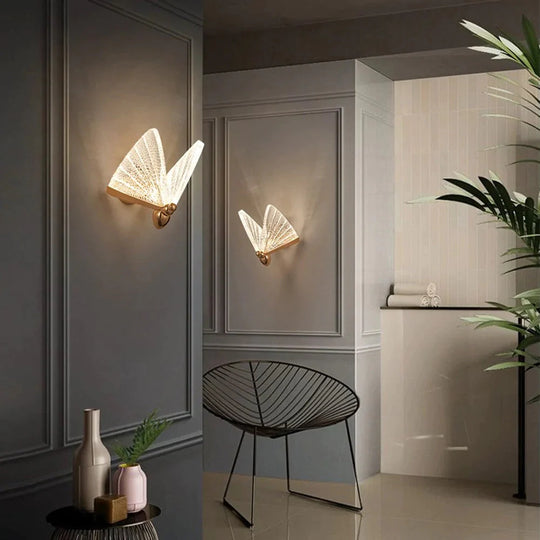 Merve - Nordische kreative bunte Schmetterlings-LED-Wandlampe