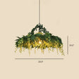 Metal Botanic Hanging Chandelier For Industrial Restaurant Lighting Green
