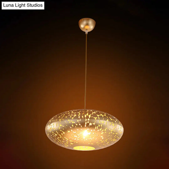 Metal Ceiling Lamp Lantern - Silver/Bronze/Brass 1 Head Pendant Light For Bedroom