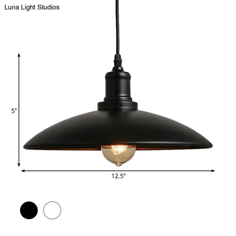 Metal Dome Shaped Pendulum Light - Farmhouse 1-Light Hanging Lamp Kit