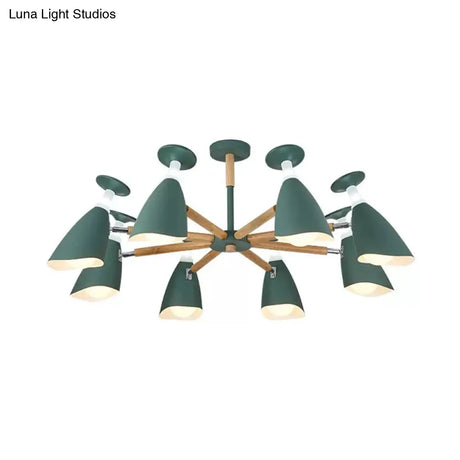Metal Goblet Chandelier Loft Suspension Light For Baby Bedroom - Rotatable And Stylish Macaron