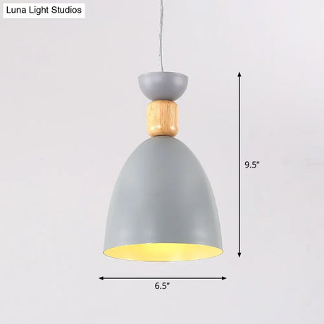 Metal Nordic-Style Down Lighting Pendant For Bell Dining Room With Single Bulb
