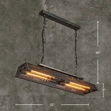 Metal Shade 4-Light Prism Island Pendant For Restaurant Decor Silver Gray
