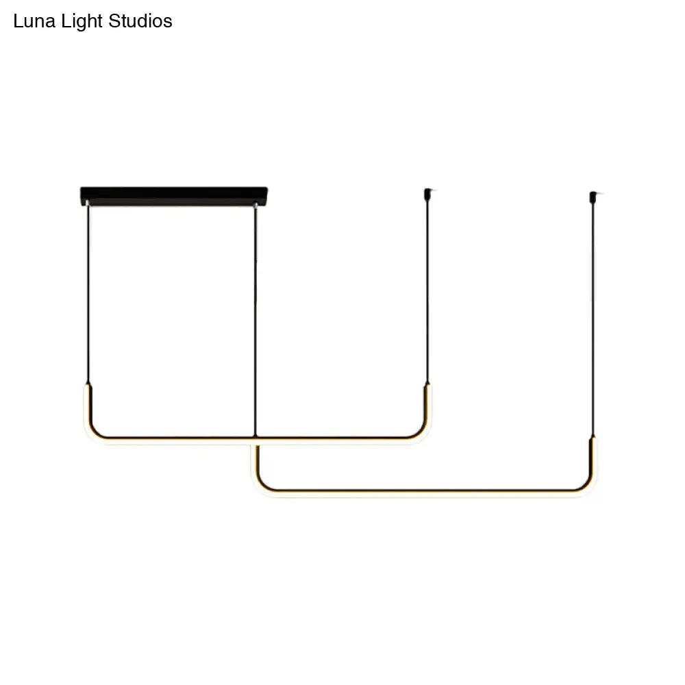 Metal Shade Led Ceiling Light - Simple & Stylish Pendant In Warm/White 35.5’/47’ Long
