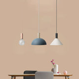 Metal Shaded Cluster Pendant Nordic Light With 3 Heads - White Round/Linear Canopy Warm/White