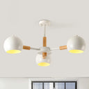 Metal Sphere Hanging Lamp With 3 Lights - Simple Style For Dining Room White