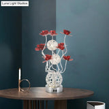 Metal Sphere Led Bedside Lamp - Modern Desk Lighting Decor Purple/Red Colors Warm/White Light
