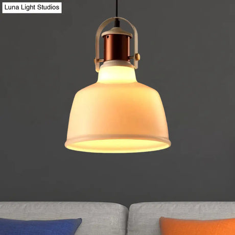 Metallic Barn Ceiling Pendant - Vintage Style 1-Light Restaurant Lamp With 47’ Hanging Cord In